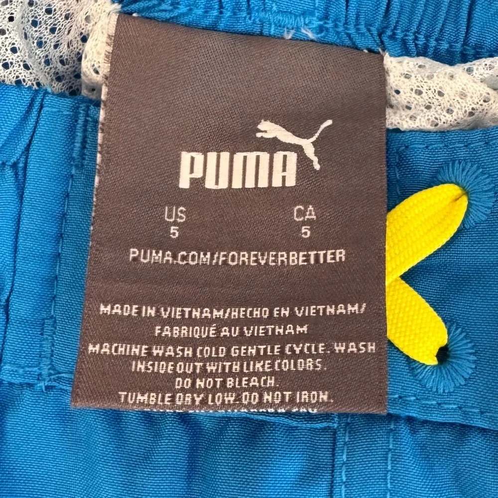 Puma Boys Neon Blue‎ Swim Trunks Size 5 NWT